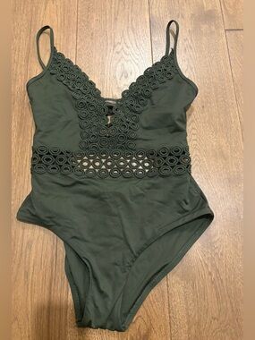 Becca Olive Green One-Piece Swimsuit